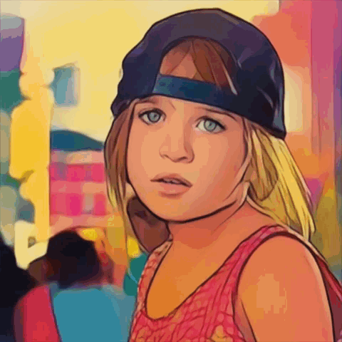 Little Girl in Hat and Pink Tank Top