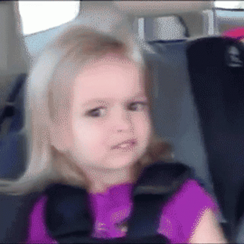 Little Girl in Purple Shirt and Black Seat Belt