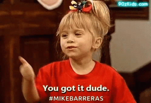 Little Girl in Red Shirt Says You Got It Dude