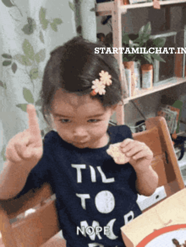 Little Girl In Shirt Saying Til To Nope GIF