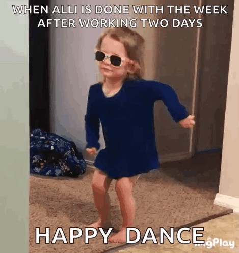 Little Girl in Sunglasses Dancing Happy