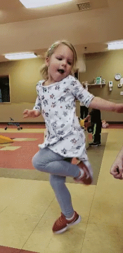Little Girl Jumping For Joy GIF