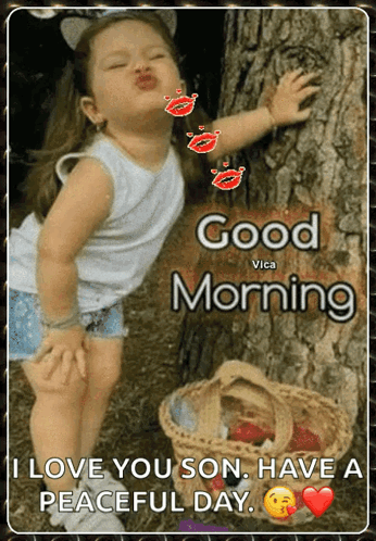 Little Girl Kissing Tree Good Morning Vica