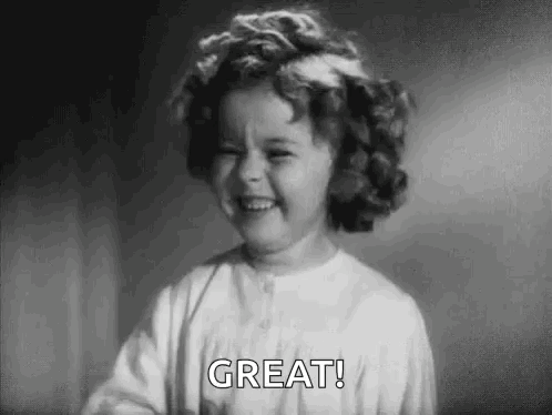 Little Girl Laughing Saying Great