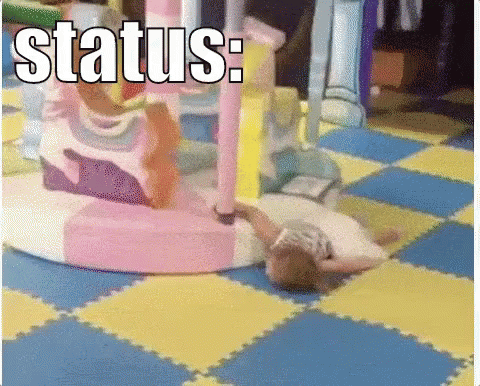 Little Girl Laying on Playground Floor Status