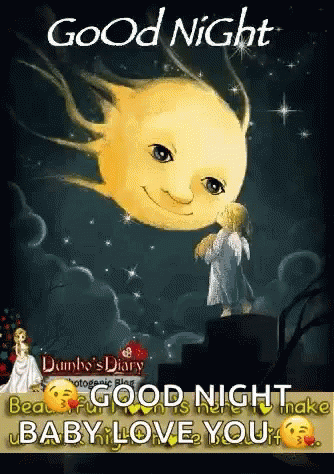 Little Girl Looking at Smiling Moon
