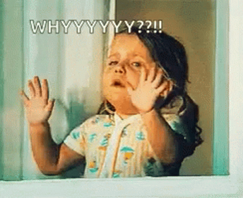 Little Girl Looking Out Window Saying Why