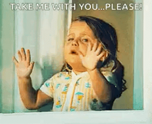 Little Girl Making Face At Window GIF