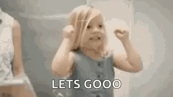 Little Girl Making Funny Face Let's Gooooo