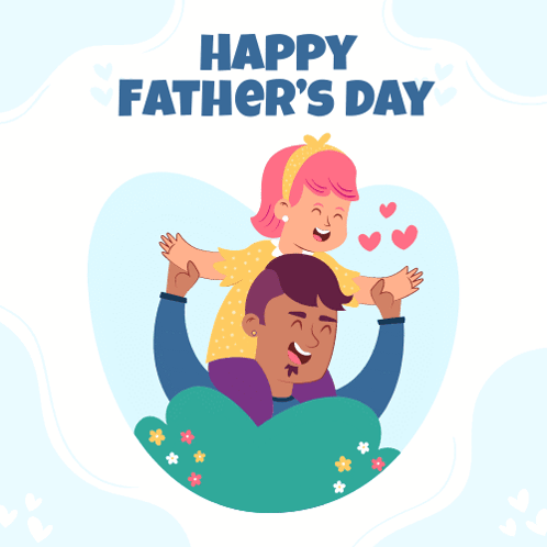 Little Girl on Father's Shoulders Father's Day Card