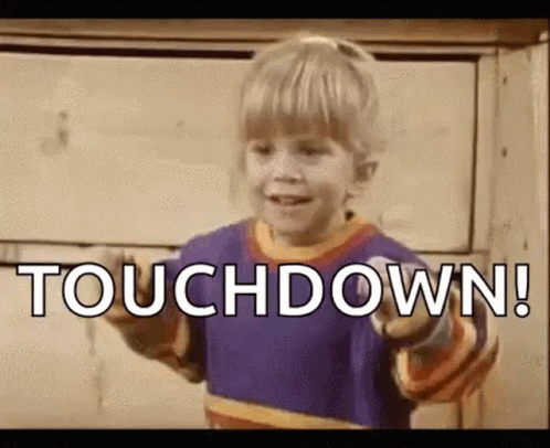 Little Girl Pointing And Saying Touchdown GIF
