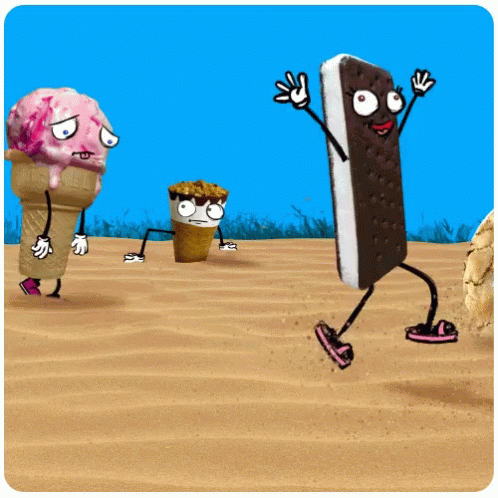 Little Girl Popsicles Parading Animation GIF