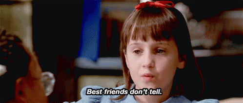 Little Girl Saying Best Friends Don't Tell