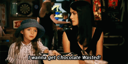 Little Girl Saying I Wanna Get Chocolate Wasted