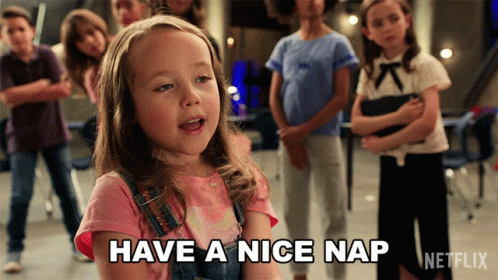 Little Girl Says Have A Nice Nap To Kids GIF