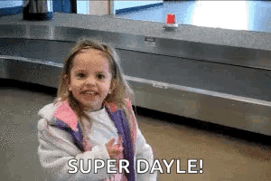 Little Girl Says Super Dayle At Airport GIF