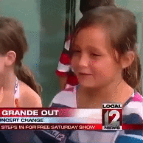 Little Girl Sees News Of Concert Change GIF