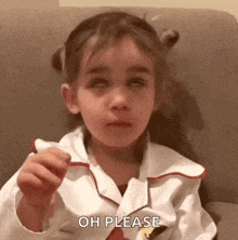 Little Girl Sitting on Couch Saying Oh Please