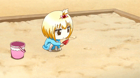 Little Girl Stuck Her Head In Sand Like Ostrich GIF