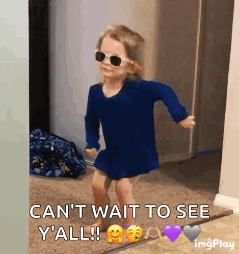Little Girl Wearing Sunglasses Says Can't Wait to See Y'all
