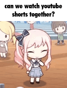 Little Girl With Bow In Front Of Children GIF