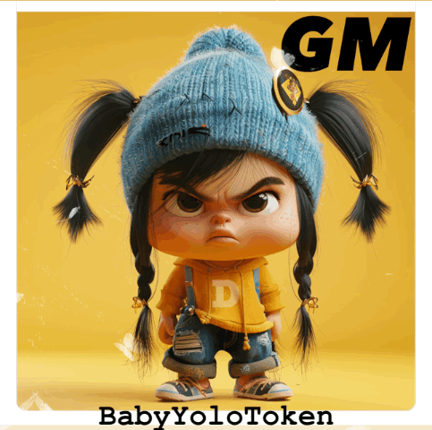 Little Girl With Pigtails in Blue Hat and Yellow Hoodie