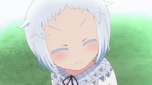 Little Girl With White Hair and Blue Eyes Looking Up