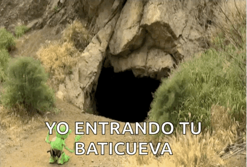 Little Green Goblin Speeding Up Inside Cave GIF
