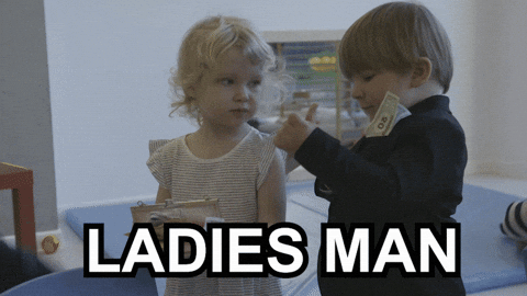 Little Ladies Man Money On Suit Kissed GIF