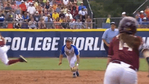 Little League Softball Dive Intercept GIF