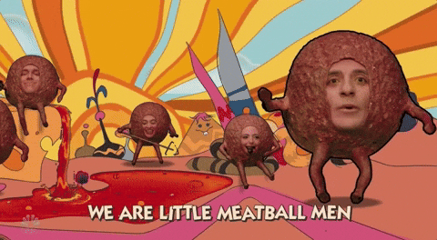 Little Meatball Men Dancing GIF