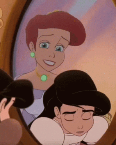 Little Mermaid Melody With Ariel On Mirror GIF