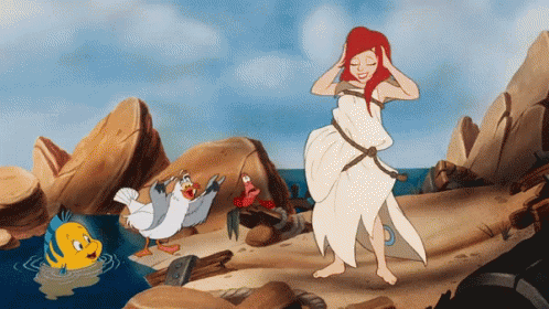 Little Mermaid Ariel Having Legs GIF