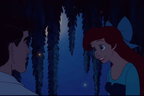Little Mermaid Ariel Staring Prince Eric GIF