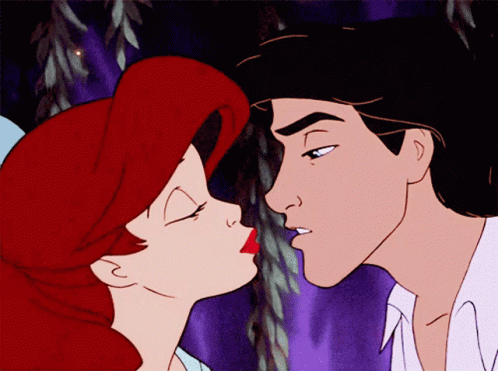 Little Mermaid Ariel Kissing Lover Prince Eric GIF