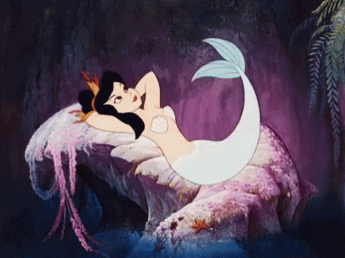 Little Mermaid Laying Down Peacefully GIF