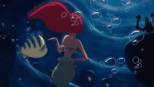 Little Mermaid Ariel And Flounder Dancing GIF