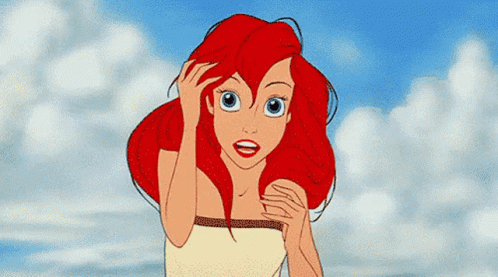 Little Mermaid Ariel Fixing Hair GIF