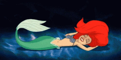 Little Mermaid Ariel Lying On Floor GIF