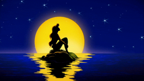 Little Mermaid Ariel Moon Silhouette GIF