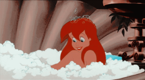 Little Mermaid Ariel Playing Bubbles GIF