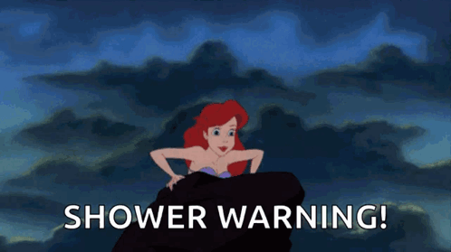 Little Mermaid Ariel Shower Warning GIF
