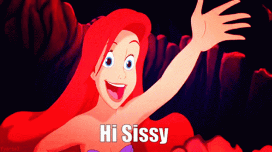 Little Mermaid Ariel Waving Hi Sissy GIF