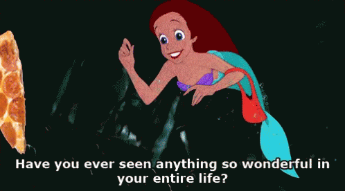 Little Mermaid Holding Pizza GIF