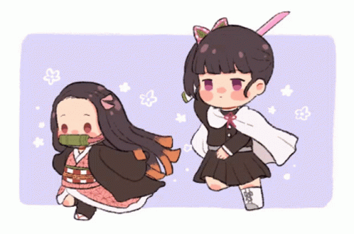 Little Nezuko Running From Tsuyuri GIF
