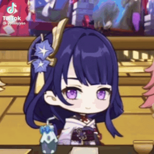 Little Raiden Shogun Shocked Reaction GIF