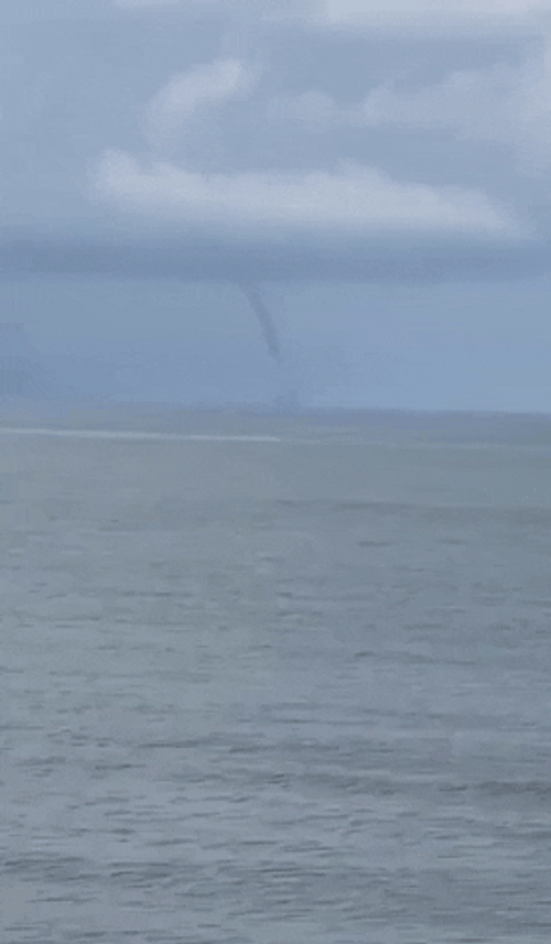 Little Tornado At Sea During Thunderstorm GIF