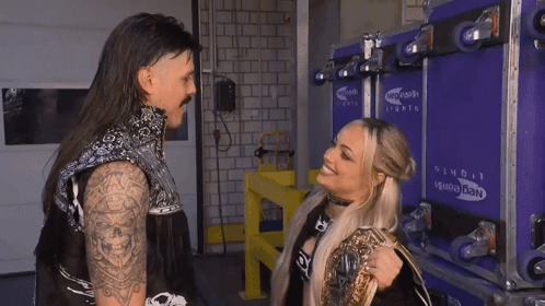Liv Morgan And Dominik Mysterio Hug GIF