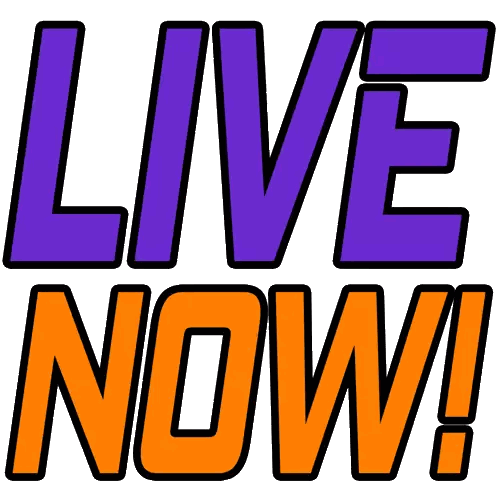 Live Now Logo in Purple and Orange