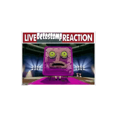 Live Octostomp Reaction Poster with Purple Monster